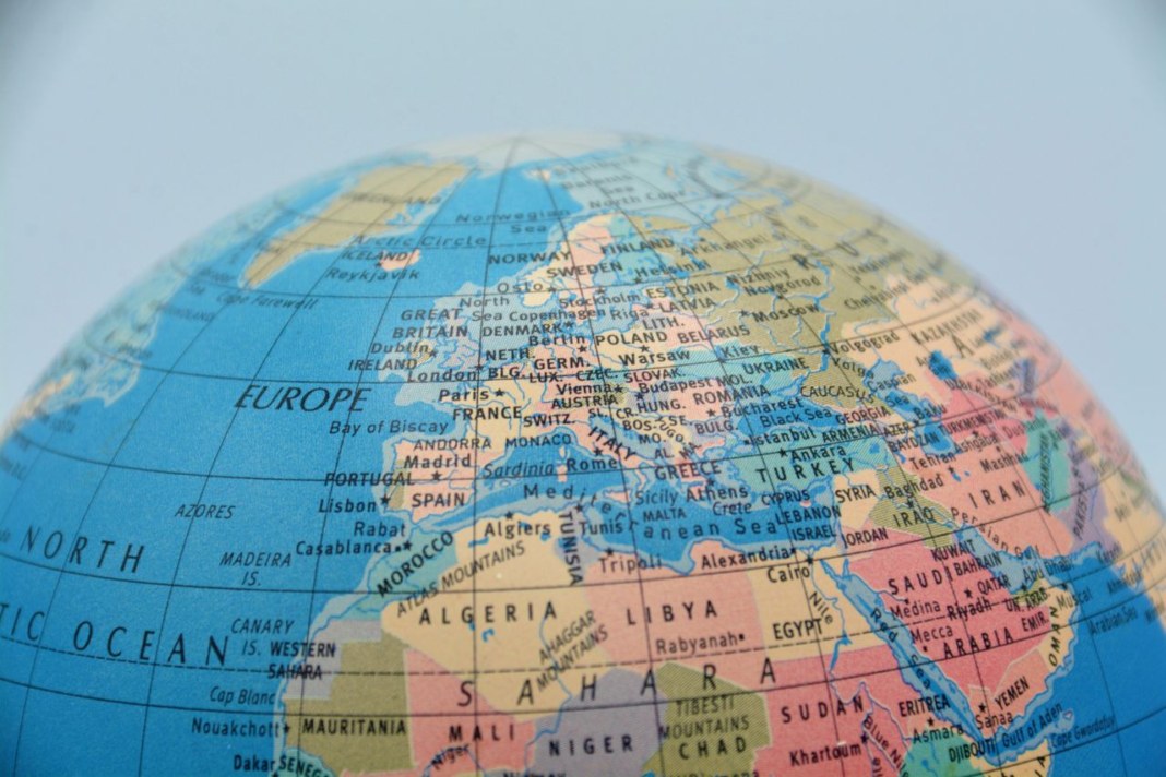 globe map of europe